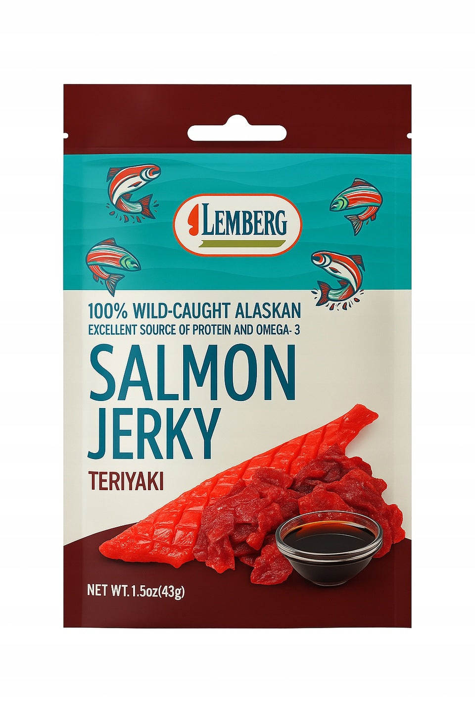 Przekąski rybne z czerwonego łososia w sosie teriyaki 10 x 42g