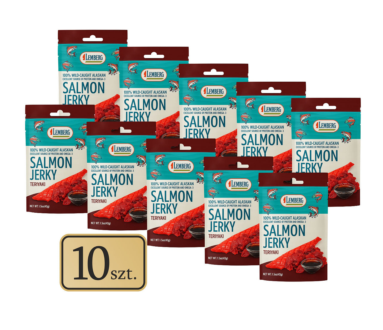 Przekąski rybne z czerwonego łososia w sosie teriyaki 10 x 42g