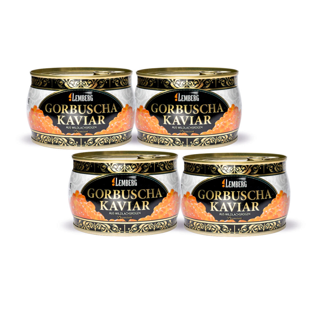 Kawior z ikry łososia gorbusza - 4 x 500 g | WYPRZEDAŻ