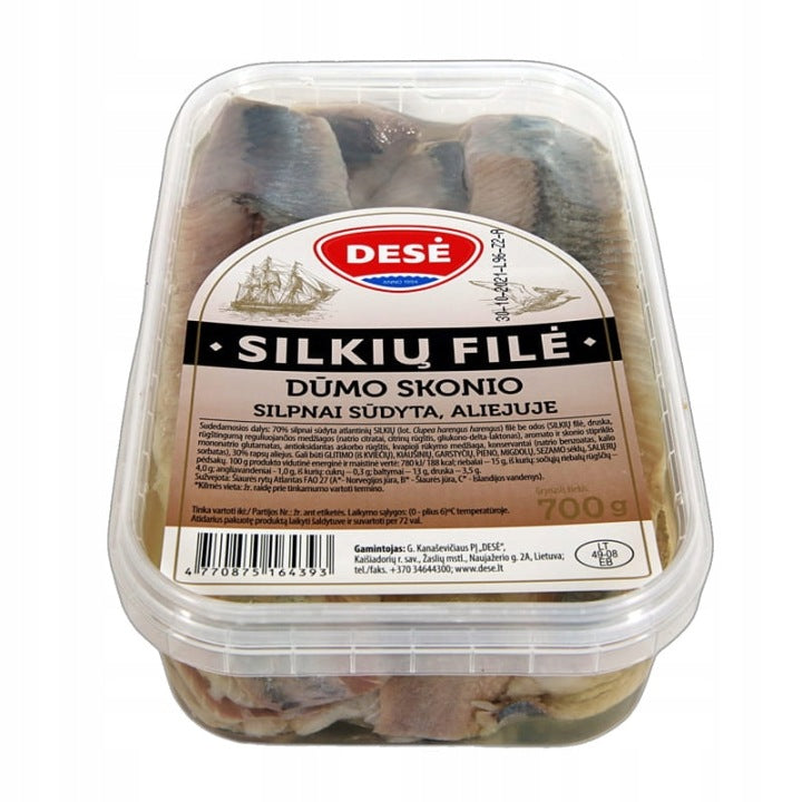 Filety śledziowe wędzone w oleju 700 g Dese