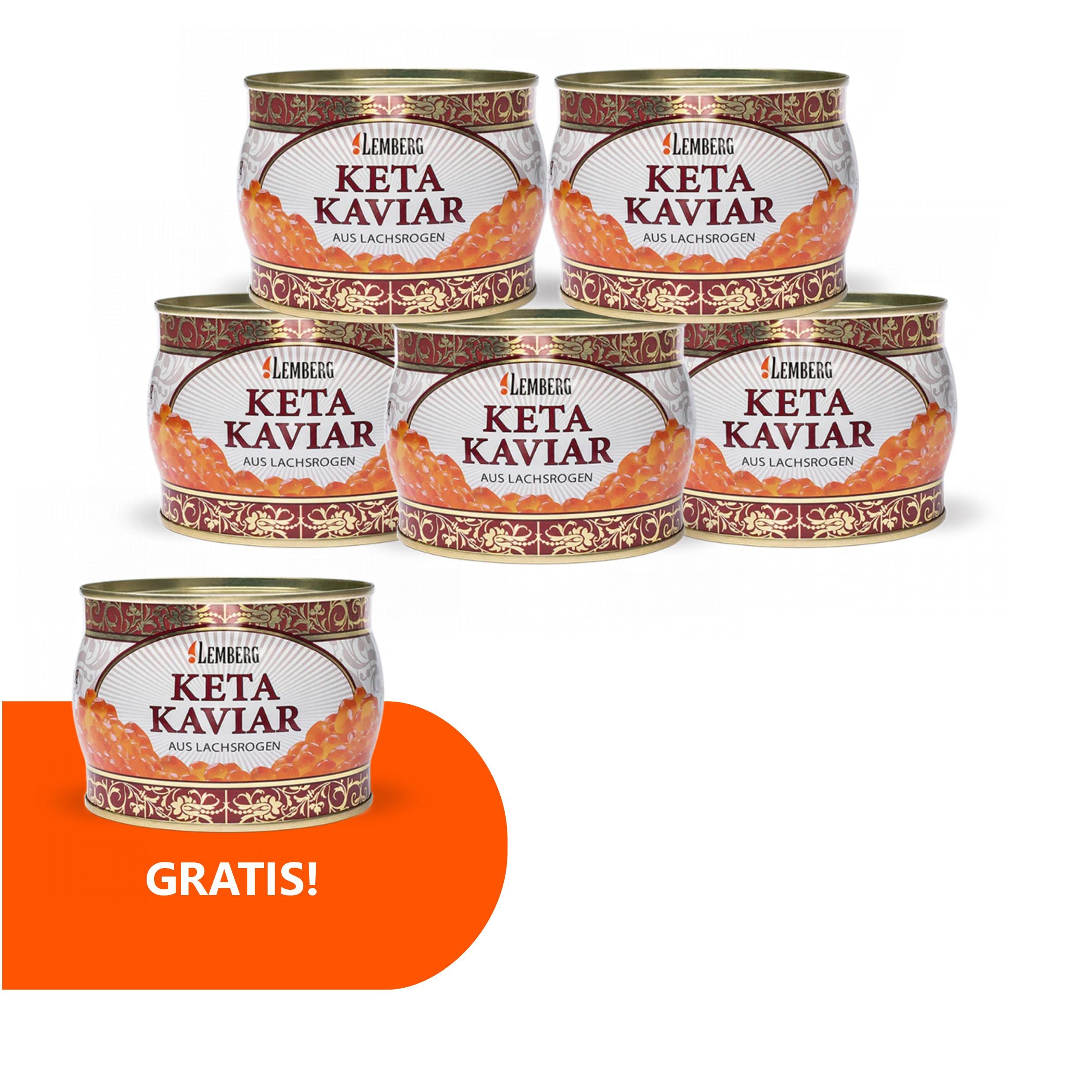 Kawior z ikry łososia keta 500g 5 + 1 Gratis