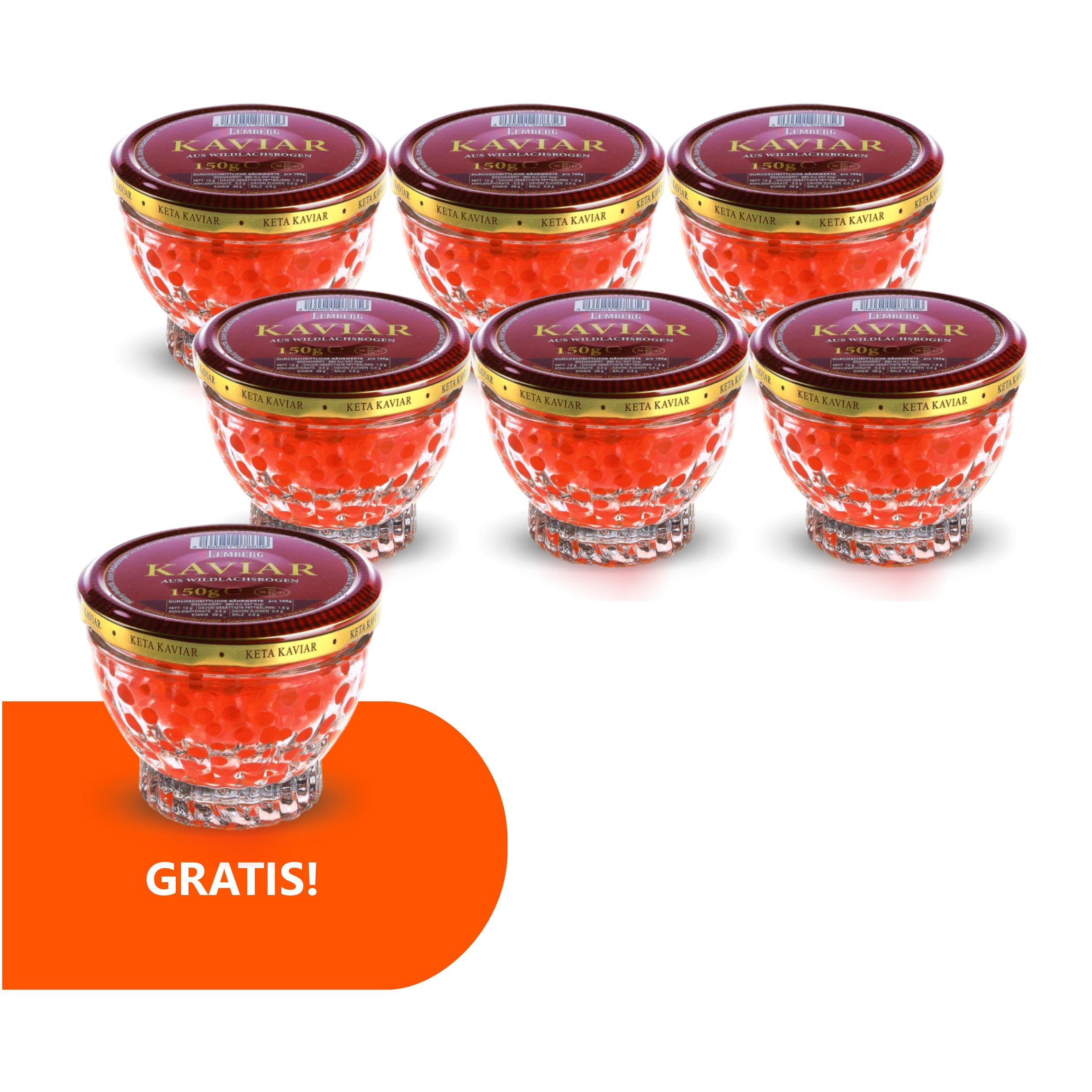 Chum Salmon Caviar 150g 6 + 1 Gratis