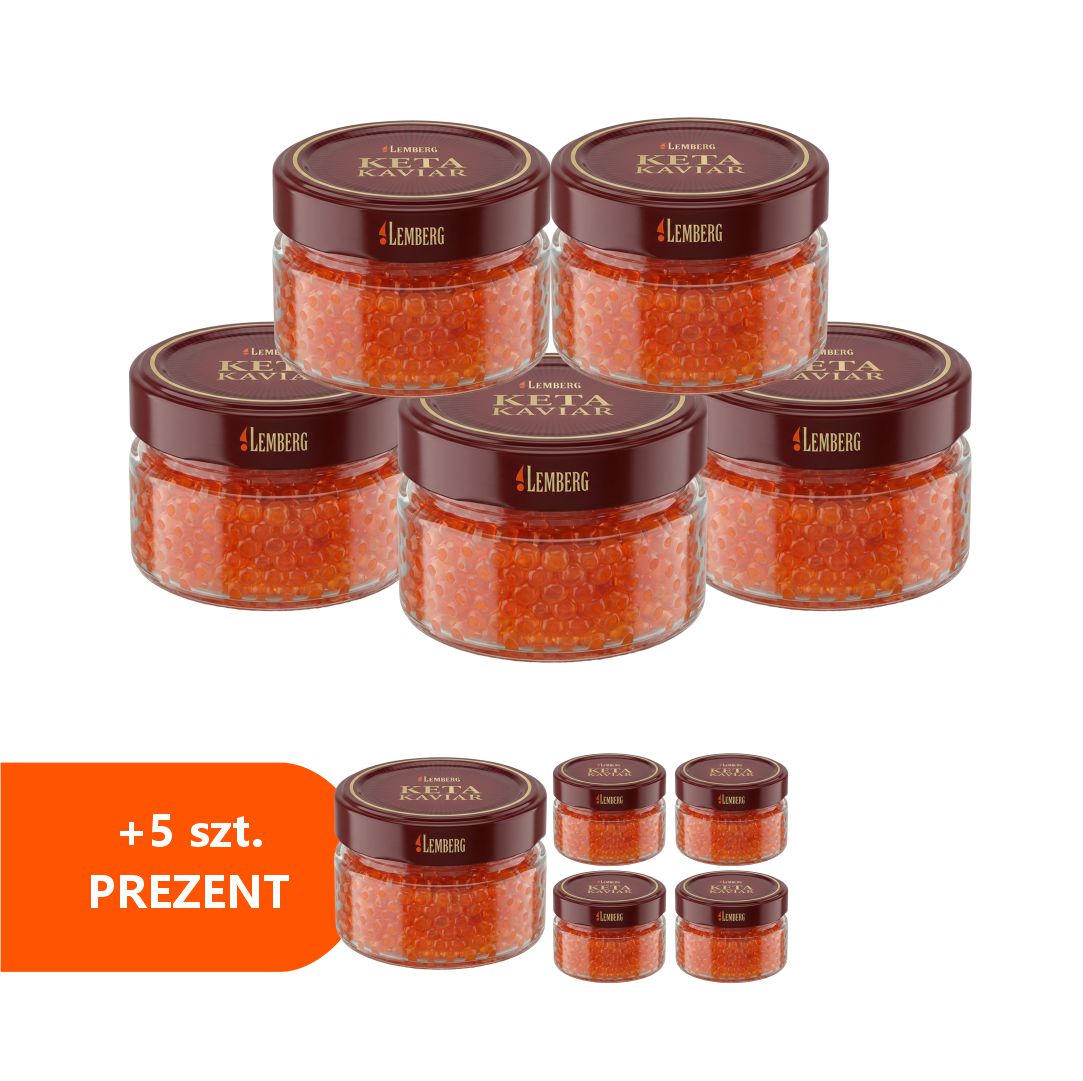 SET Kawior z łososia keta Hard Shell, 5+5 x 100g