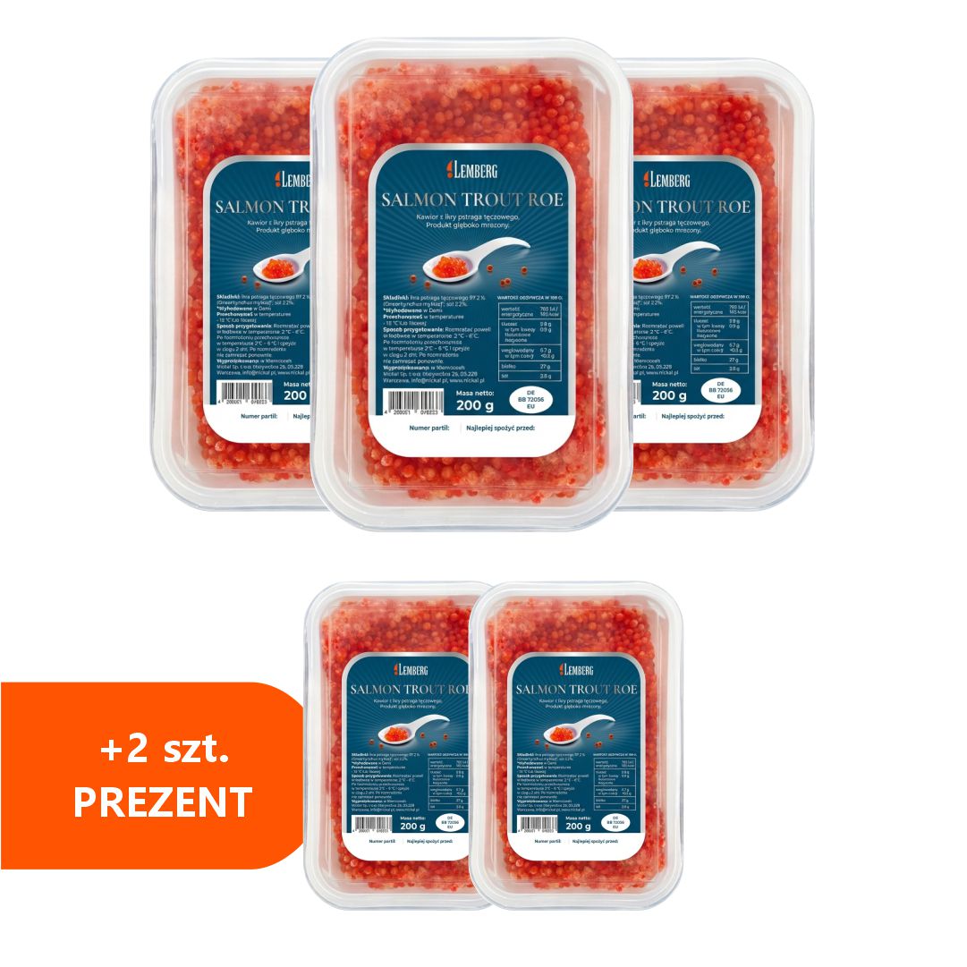 Zestaw pstrąg łososiowy, 3+2 x 200g
