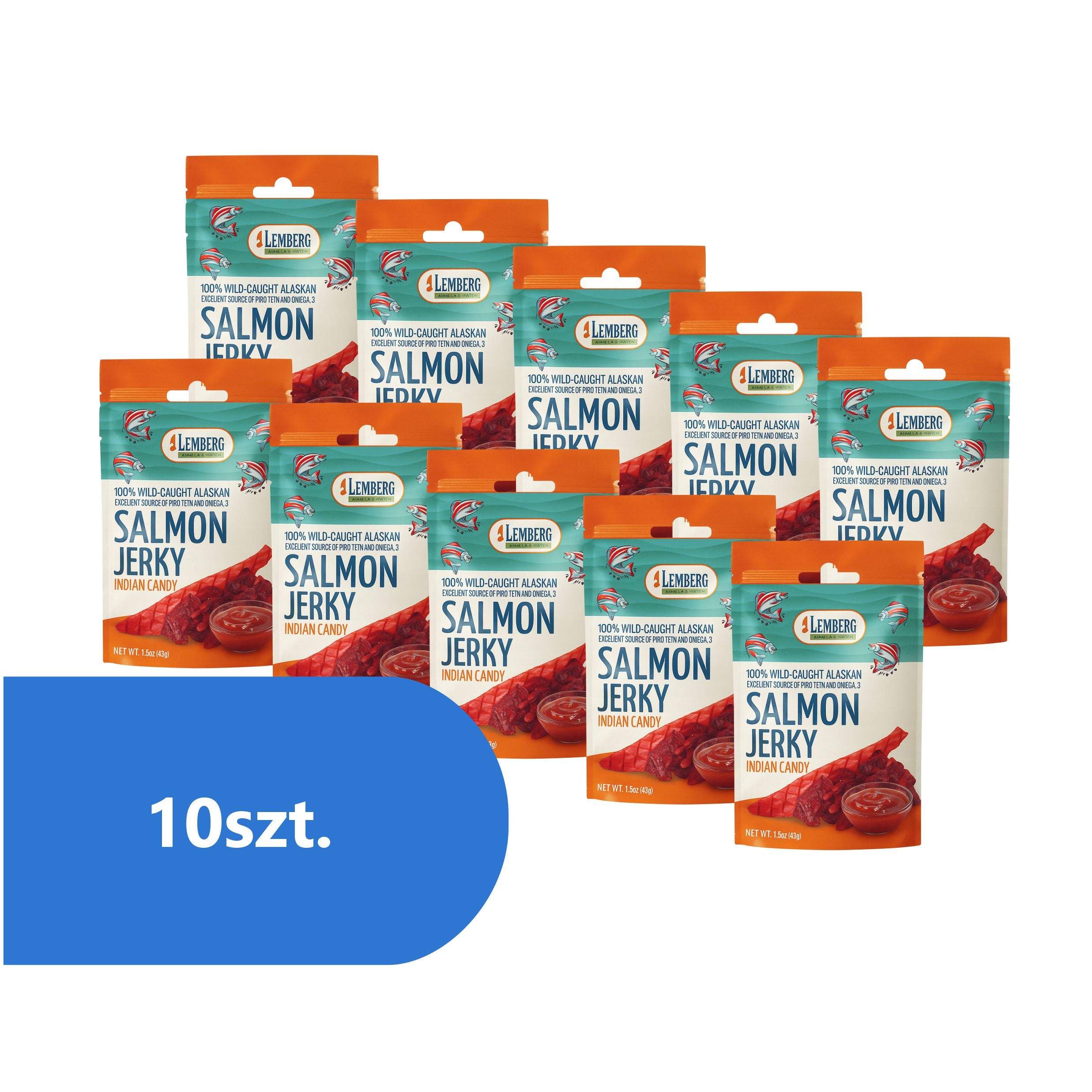 Przekąski rybne z czerwonego łososia w pikantnym sosie 10 x 42g