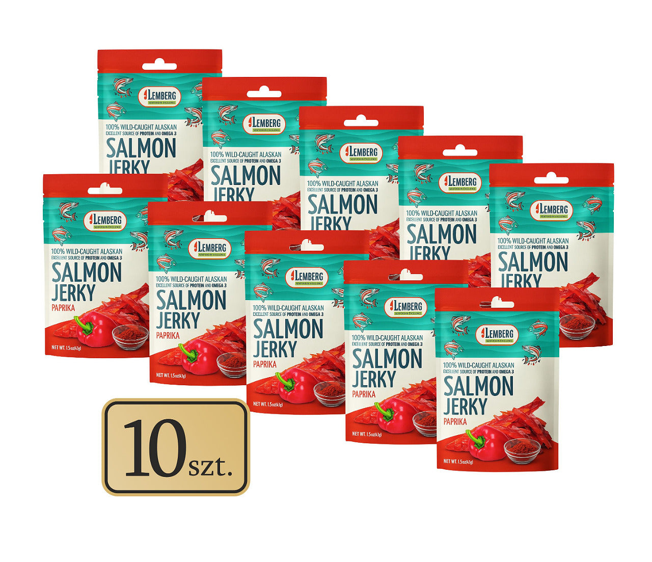 Przekąski rybne z łososia keta z papryką 10 x 42g