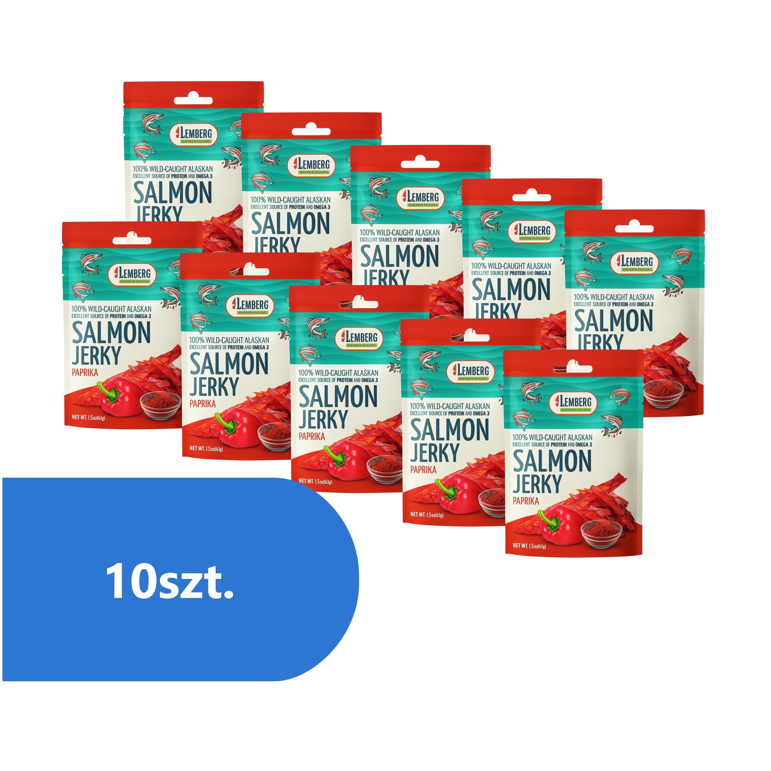 Przekąski rybne z łososia keta z papryką 10 x 42g