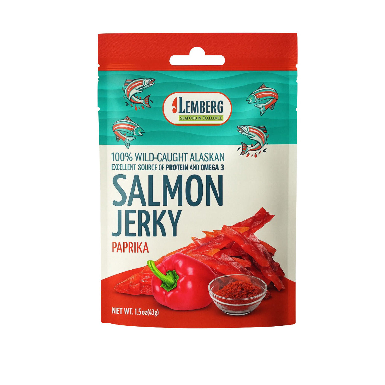 Paski fileta z łososia keta z papryką 42g