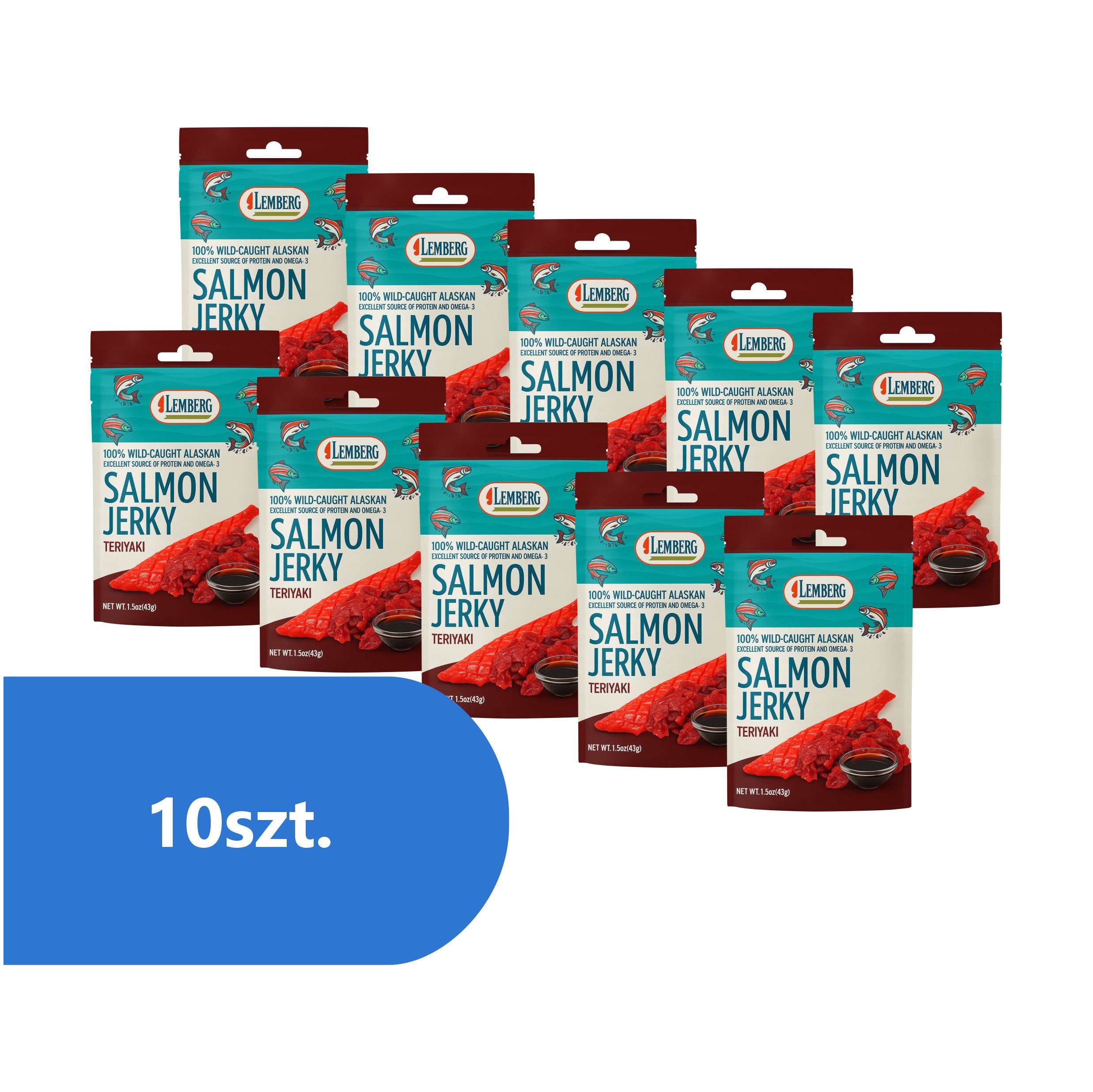 Przekąski rybne z czerwonego łososia w sosie teriyaki 10 x 42g