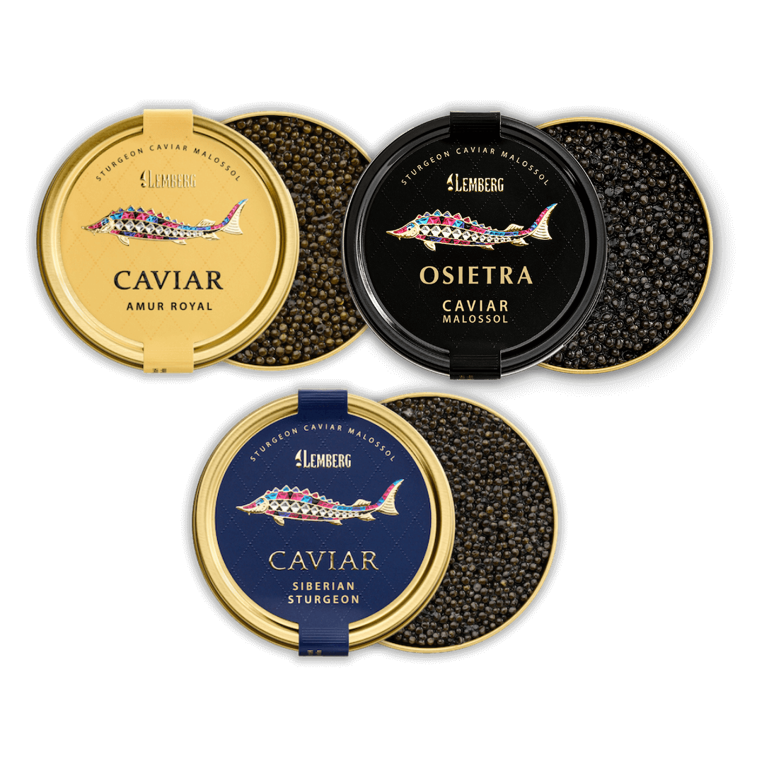 Zestaw czarnych kawiorów na Dzień Matki, 3 x 100g