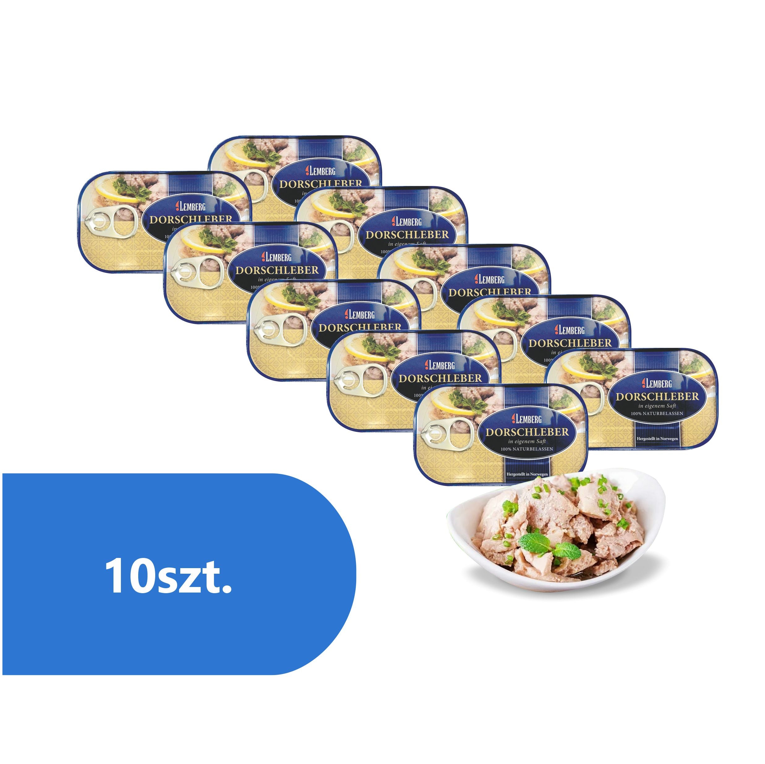 Wątróbka z dorsza naturalna 10 x 115g