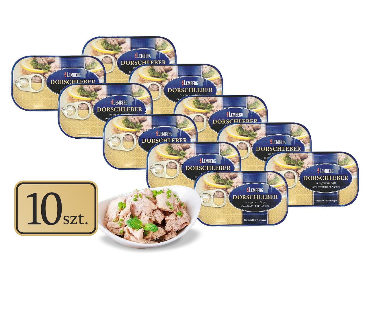 Wątróbka z dorsza naturalna 10 x 115g