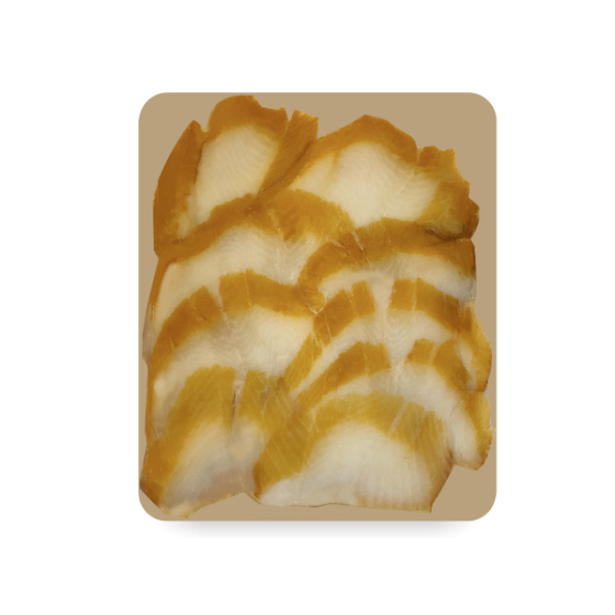 Filet z halibuta wędzony na zimno w plastrach 125g