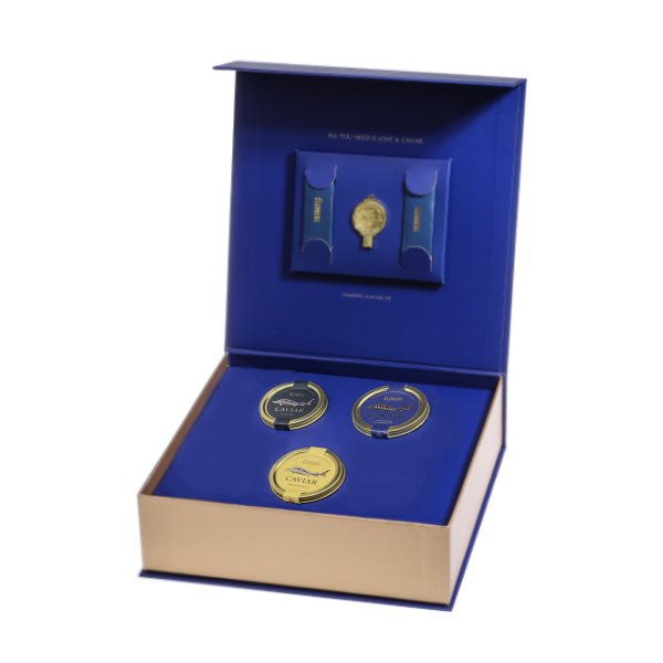 Zestaw prezentowy Kawior z jesiotra OSIETRA, AMUR ROYAL, Siberian 3 x 50g