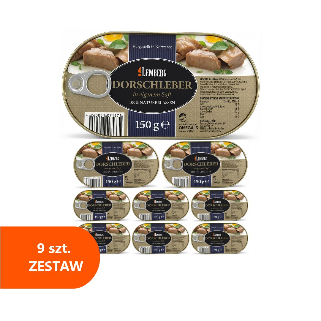 Wątróbka z dorsza 9 x 150g